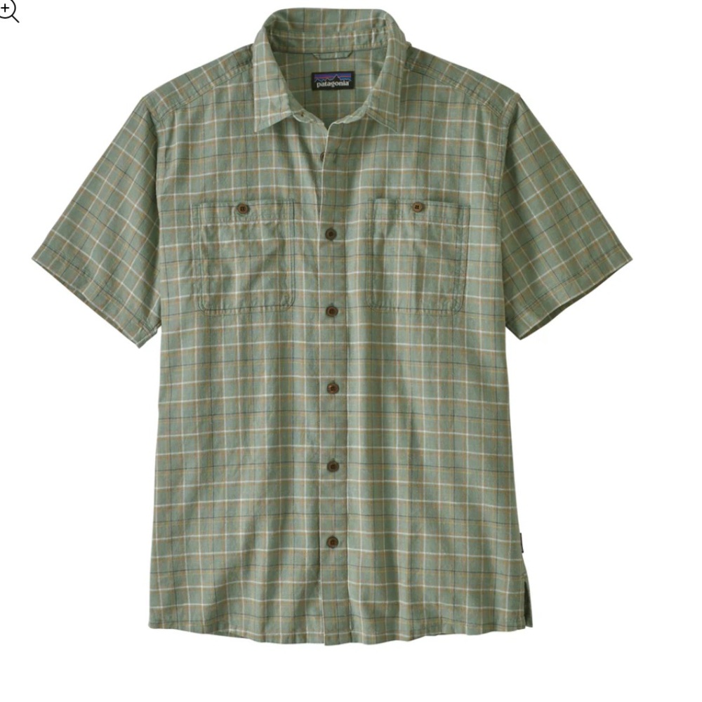 Patagonia Men's Casual Back Step Short Sleeve Plaid Button-Down Shirt L